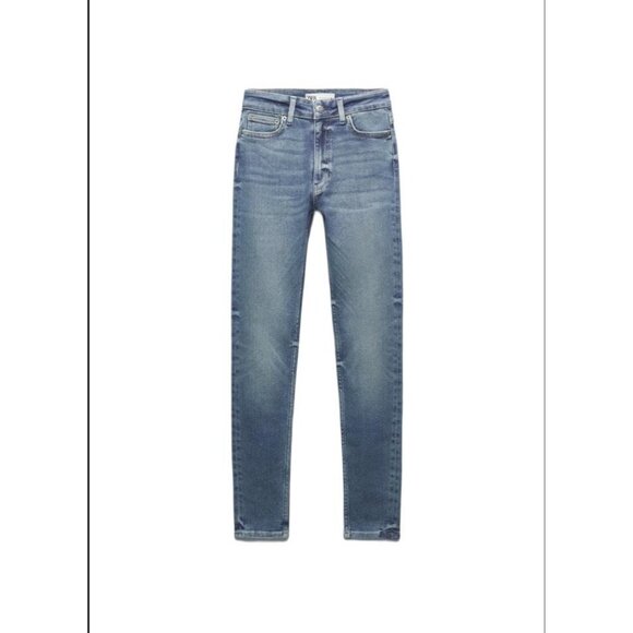 ZARA ZW SKINNY HIGH-WAIST JEANS BLUE SIZE 8 | 6045/041 - Picture 1 of 4